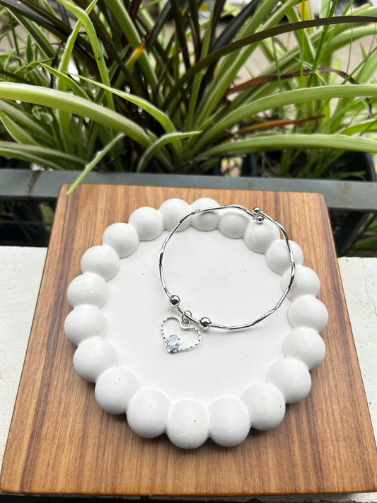 Diamond Heart charm adjustable Bracelet