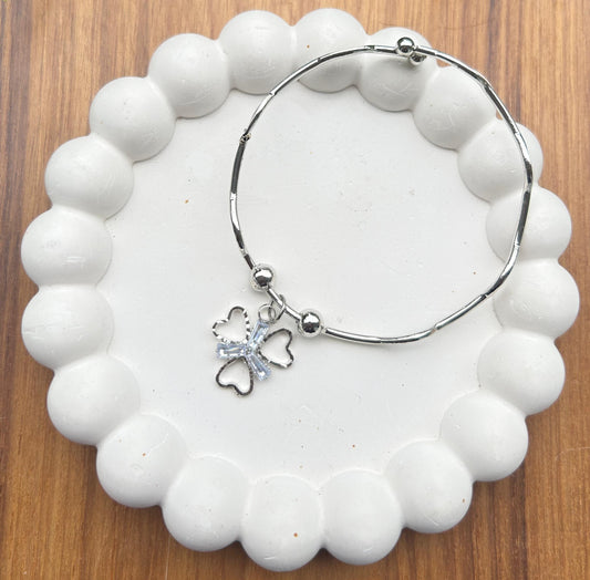 Four-leaf clover charm adjustable Bracelet