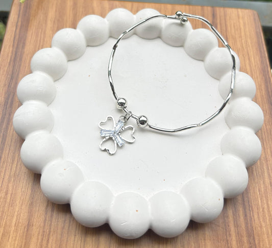 Four-leaf clover charm adjustable Bracelet