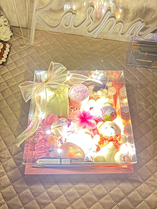 Transparent Pink Box Hamper