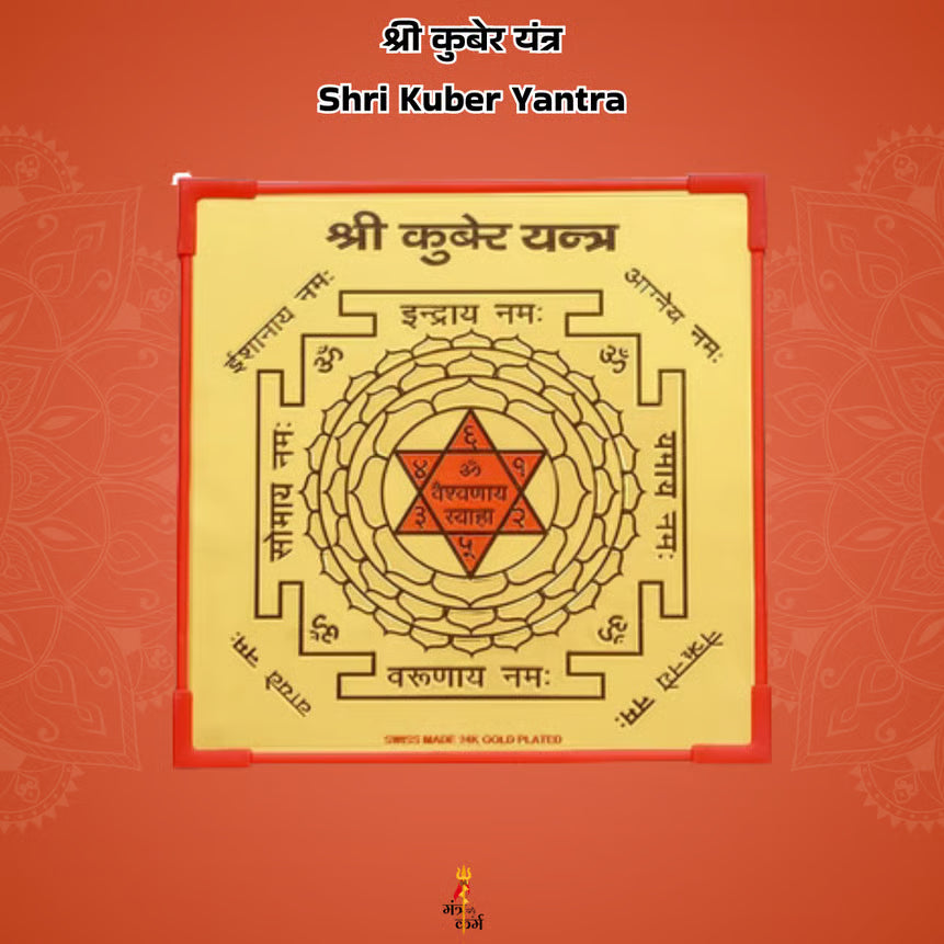 Shri Kuber Yantra श्री कुबेर यंत्र Divine Geometry (10*12 photo frame) - MANTRA KARMA